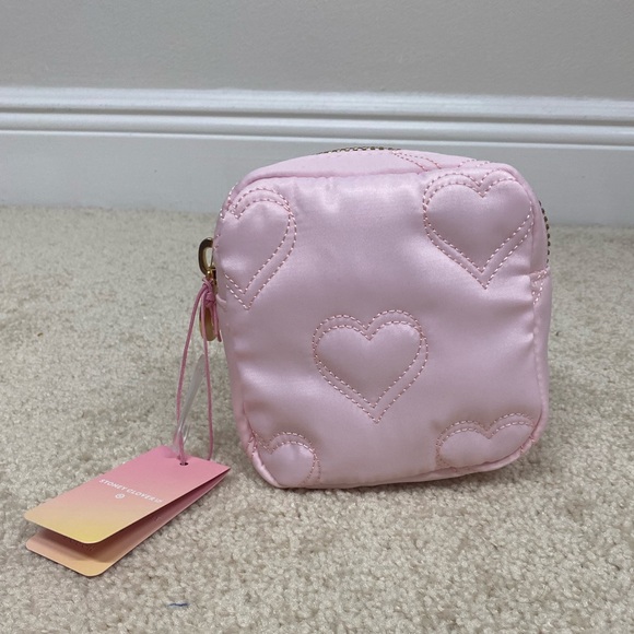 NWT Stoney Clover Lane x Target Quilted Hearts Pink Mini Square Pouch - Picture 3 of 3